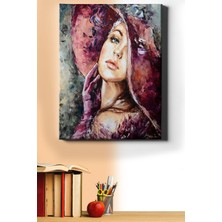 WebStyle Sayılarla Boyama Seti Kasnaklı Romantik Kırmızı Şapkalı Kadın 40 x 50 cm