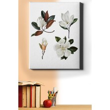 WebStyle Sayılarla Boyama Seti Kasnaklı Beyaz Çiçekler 60 x 75 cm