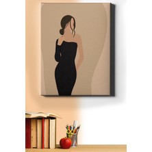 WebStyle Sayılarla Boyama Seti Kasnaklı Siyahlı Kadın Model 40 x 50 cm