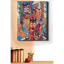 WebStyle Sayılarla Boyama Seti Kasnaklı Renkli Baykuşlar 60 x 75 cm