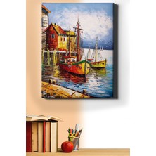WebStyle Sayılarla Boyama Seti Kasnaklı Renkli Ev ve Yelkenli 40 x 50 cm