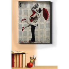 WebStyle Sayılarla Boyama Seti Kasnaklı Aşk ve Kırmızı Şemsiye 60 x 75 cm