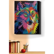 WebStyle Sayılarla Boyama Seti Kasnaklı Kurt Renkli 50 x 65 cm