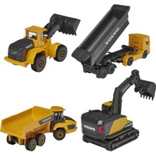 Majorette Volvo Construction 4\'lü Koleksiyon Minik Kamyon Kepçe Paketi