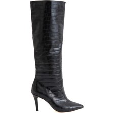 Enodia Shiny Siyah Croco Çizme