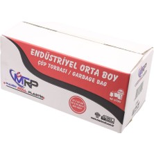 Endüstriyel Orta Boy Çöp Torbası 55X60 cm Siyah 25'li Rulo  500 Adet 1 Koli