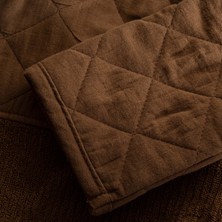 Ecocotton Hüma Kadın Bornoz  Pamuk Kapitoneli Kahverengi