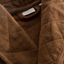 Ecocotton Hüma Kadın Bornoz  Pamuk Kapitoneli Kahverengi