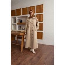 6632-REGLAN Kollu Süs Pileli Lens Ceket Bej