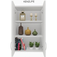 Kenzlife mutfak dolabı idil  090.060.32 byz 2 raflı kapaklı  ofis banyo kiler evrak kitaplık