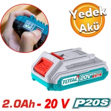 Total Lityum-Ion Batarya 20 V Yedek Akü 2.0 Ah Batarya TFBLI2001 Şarjlı Elektirikli 1 Adet