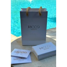 Ricco Jewellery 14 K Gold Kaplama 925 Ayar Gümüş Doğduğun Ay Yeşeren Çiçekli Isim Kolye