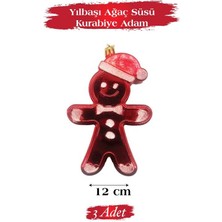Kidspartim Yılbaşı Ağaç Süsü Kurabiye Adam 12 cm 3 Parça