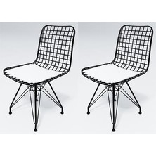 Knsz kafes tel sandalyesi 2 li mazlum syhbyz ofis cafe bahçe mutfak