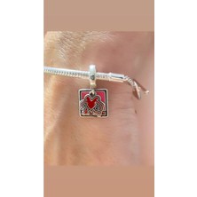 Hector Co Jewellery Keith Haring™ x Walking Heart Sallantılı Charm 925 Ayar Gümüş