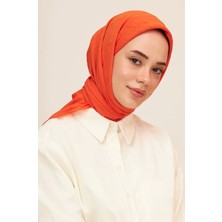 Bambu Kraş Eşarp, %100 Pamuklu Eşarp, Organik Pamuk Eşarp, Bambu Eşarp, Pamuk Turuncu Eşarp