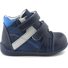Hakiki Deri Lacivert Gri Erkek Bebek Bot