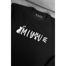 Pars Black Edıtıon Pati Miyav Tasarım Dijital Baskı Unısex Sweatshirt