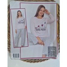 Uzun Kollu Baskılı Kadın Pijama Takımı