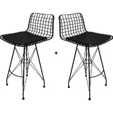 Knsz kafes tel bar sandalyesi 2 li zengin syhsyh 75 cm oturma yüksekliği ofis cafe bahçe mutfak