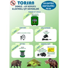 Torsan 220V Adaptörlü Pro 500 Elektrikli Çit Sistemi ( Domuz - Ayı Kovucu ) 500MT