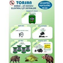 Torsan 220V Adaptörlü Pro 2000 Elektrikli Çit Sistemi ( Domuz - Ayı Kovucu ) 2000MT