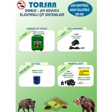 TORSAN 220V ADAPTÖRLÜ EKO 500 Elektrikli Çit Sistemi ( Domuz - Ayı Kovucu ) 500MT