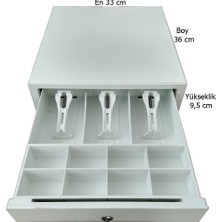 Saypos 11 Gözlü Dokunmatik Elle Açılır Orta Boy Para Çekmecesi 33 x 36 x 9,5 cm