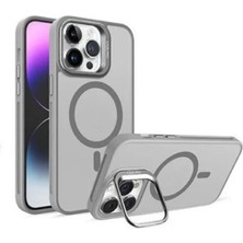 TrendyTech iPhone 15 Pro Max Kamera Lens Koruma Hediyeli Magsafe Şarj Özellikli Standlı Lüks Kılıf