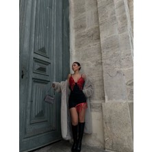 Göğüs Üzeri Zara Pul Payet Gloplu & Pul Saçaklı Elbise