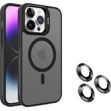 TrendyTech iPhone 15 Pro Kamera Lens Koruma Hediyeli Magsafe Şarj Özellikli Standlı Lüks Kılıf