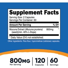 Nutricost Dopa Mucuna Pruriens 800 mg 120 Capsules