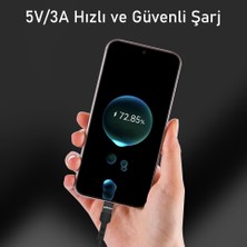 Yediseven USB A To Type C Halat Örgü Xiaomi Huawei Android Hızlı Şarj Veri Aktarma Kablosu Siyah 1 Metre