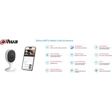 Dahua DH-C3A 3mp 10M Ir Wifi Iç Mekan Cube Ip Kamera