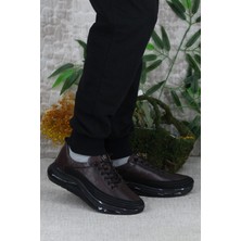 Mehmet Mete 2402 Kahve Rahat Lastik Bağcıklı  Deri Erkek Ayakkabı