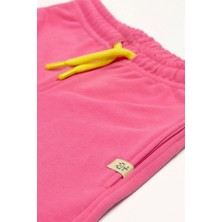 Kız Çocuk Pembe Eşofman Altı - Jogger (Lime Kordonlu)