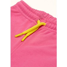 Kız Çocuk Pembe Eşofman Altı - Jogger (Lime Kordonlu)