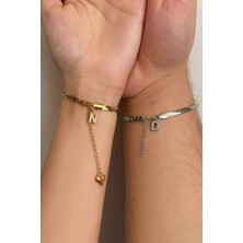 Bambum Çelik Sevgili Harfli Bileklik