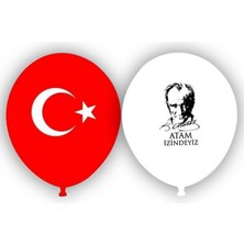 Party Store Atatürk Baskılı Balon 10'Lu Balon