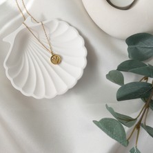 Laranja Paslanmaz Çelik Kalp Kuğu Detaylı Vintage Gold Kadın Kolye