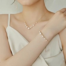 Lovisa Accessories El Emeği Inci Detaylı Zincir Kolye, Choker Inci Boncuk Kolye, Vintage Bohem Tarz