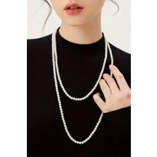 Lovisa Accessories El Emeği Çift Sıra Sıra Inci Kolye, Vintage Tarz Inci Boncuk Kolye