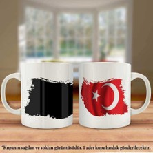 Asilmeydan Çift Yön Baskılı Harzemşah ve Türkiye Bayrağı Kupa Bardak