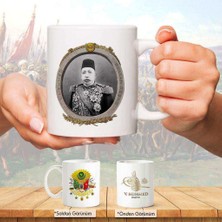 Asilmeydan Osmanlı Padişahları Serisi - V. Mehmed -Fotoğrafı ve Tuğrası -Arma - Renkli Baskılı Kupa Bardak