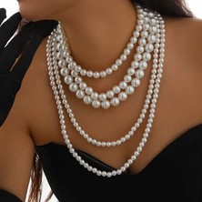Lovisa Accessories El Emeği 5 Sıra Inci Kolye