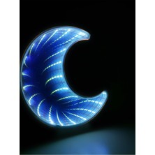 Işık Kasabası Sonsuz Yarım Ay Yansımalı Aynalı LED Masa ve Gece Lambası
