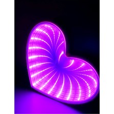 Işık Kasabası Sonsuz Kalp Yansımalı Aynalı LED Masa ve Gece Lambası