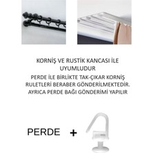 Fırfırlı Naturel Keten Vintage Pamuk Keten Perde (En x Boy) - Tek Kanat - Fırfırlı