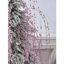 Parti Adresi Yılbaşı Dekoru Sarkıt Toplu Simli Dekoratif Dal Pembe 100  cm