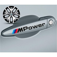 Hediyene Bak Bmw M Power Kapı Kolu Jant Sticker 8 Adet